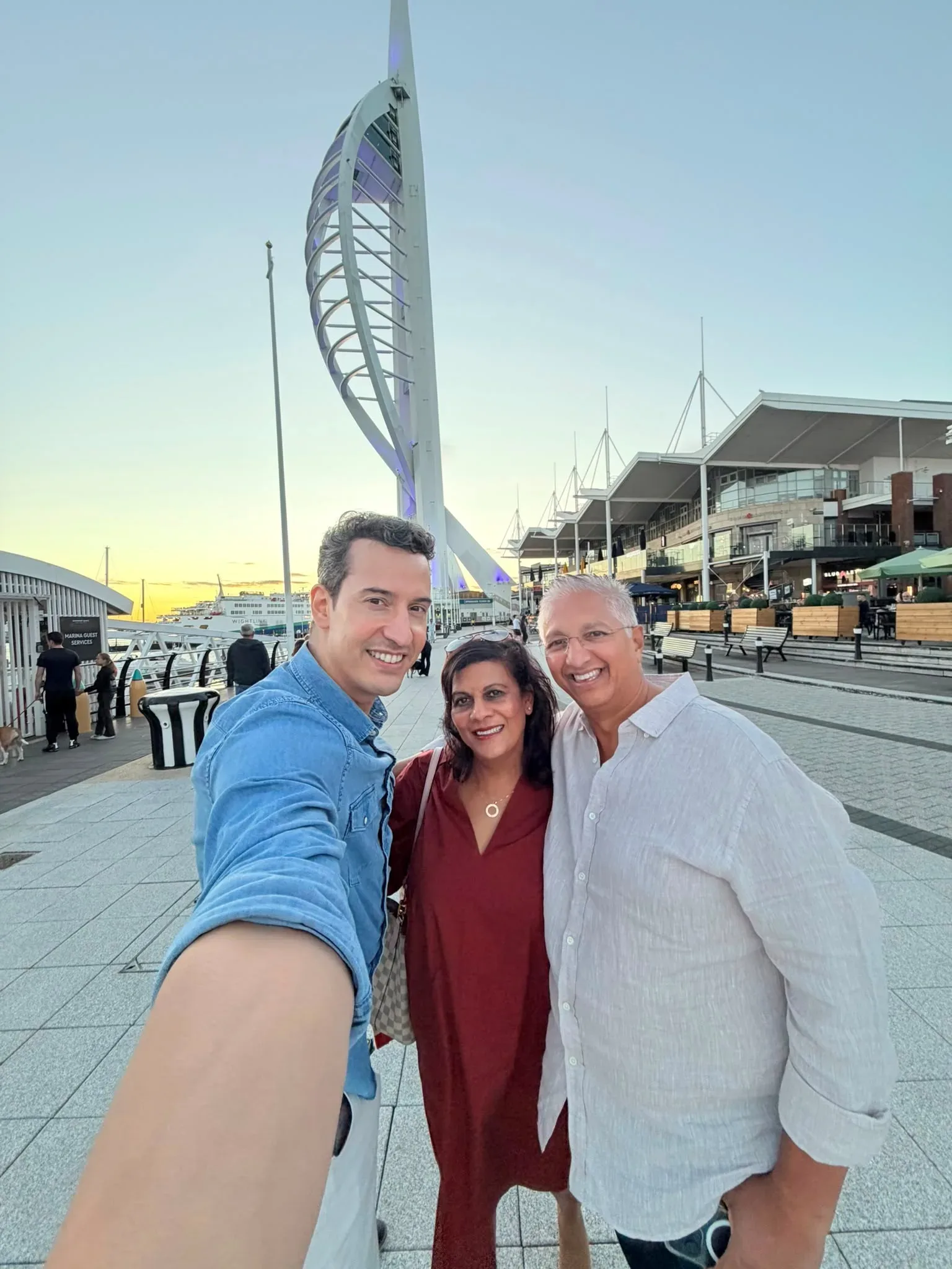 Dr Usha Ramjas and Dr Neresh Behari with Dr Christian Coachman in Portsmouth